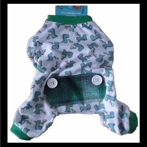 DINOSAUR PAJAMA PET COSTUME - PET CENTRAL - X-SMALL - NEW, 8”, 20.32cm, cvs, g
